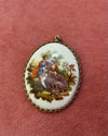 Woman & Man Sitting Cameo Charm