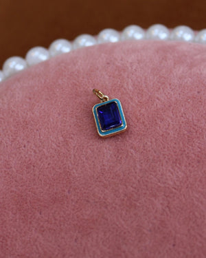 Blue Rectangular Crystal Charm Blue Rectangular Crystal Charm