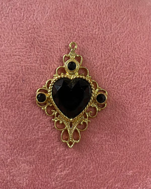 Black Heart Gold Charm Black Heart Gold Charm