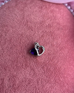 Purple With Crystals Heart Charm Purple With Crystals Heart Charm
