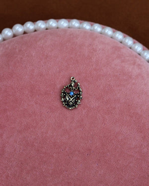 Antique Blue Gem Charm Antique Blue Gem Charm