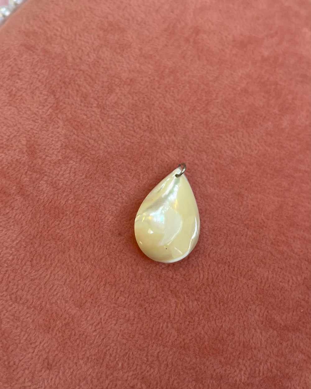 White Teardrop Stone Charm
