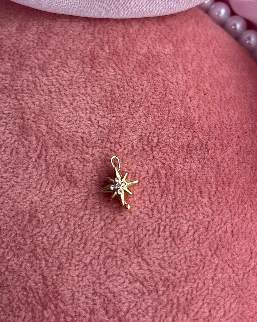 Gold Star With Crystals Charm