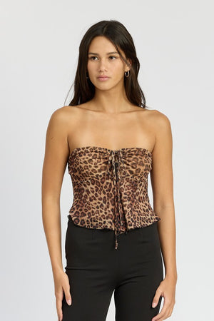 LILY LEOPARD PRINT FLY AWAY TUBE TOP LILY LEOPARD PRINT FLY AWAY TUBE TOP