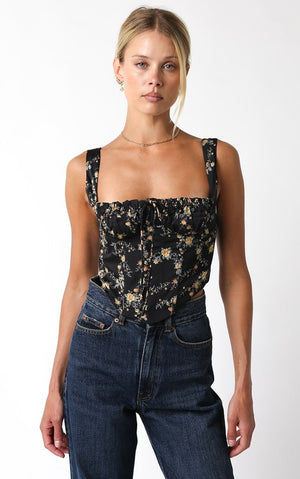 MARIGOLD FLORAL CORSET TANK MARIGOLD FLORAL CORSET TANK