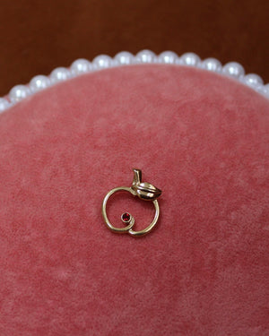 Golden Apple With Red Crystal Charm Golden Apple With Red Crystal Charm