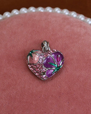 Aloha Colorful Floral Crystal Heart Charm Aloha Colorful Floral Crystal Heart Charm