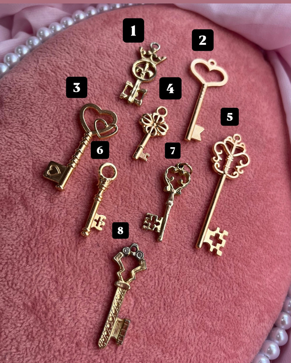 Small-Medium Gold Key Charms
