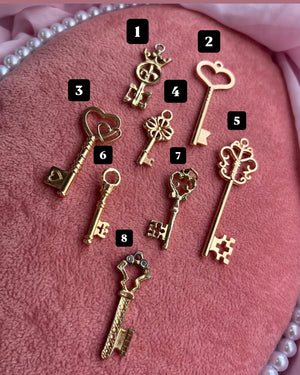 Small-Medium Gold Key Charms Small-Medium Gold Key Charms