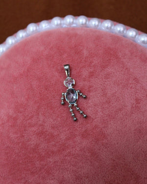 Aquamarine Gem Stick Figure Charm Aquamarine Gem Stick Figure Charm