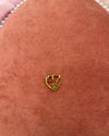 Gold Heart with Green Crystal Charm