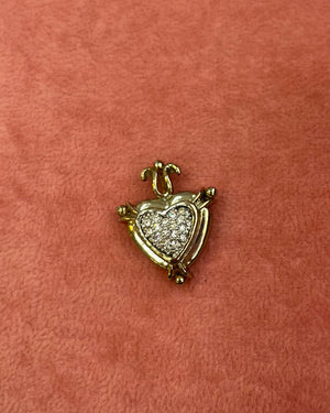 Gold Heart With Crystals Inside Charm Gold Heart With Crystals Inside Charm
