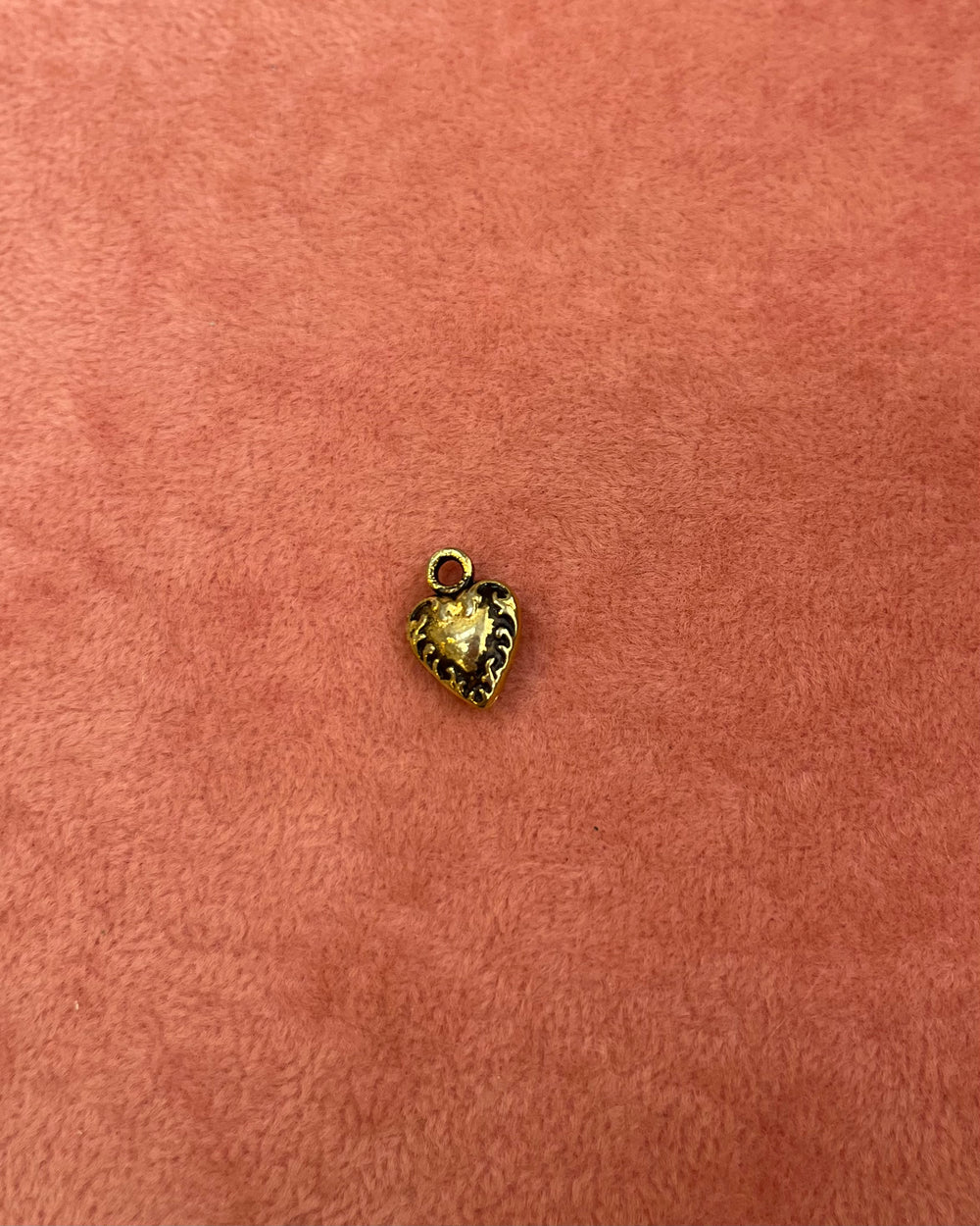 Small Gold Heart Textured Charm
