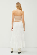 Load image into Gallery viewer, EFFORTLESS WHITE TIERED MIDI SKIRT W/OUT DRAWSTRING
