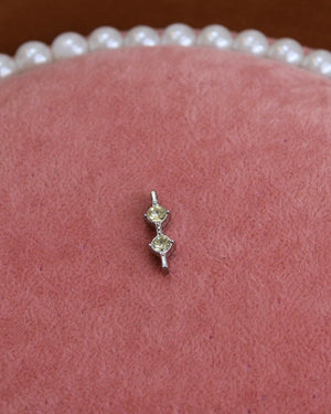 Double Yellow Crystal Silver Charm Double Yellow Crystal Silver Charm