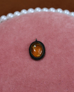 Large Orange Oval Stone Charm Large Orange Oval Stone Charm