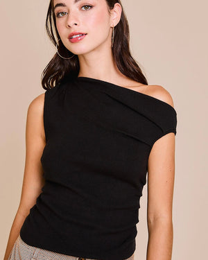 BIANCA ASYMMETRICAL NECK SWEATER TOP BIANCA ASYMMETRICAL NECK SWEATER TOP