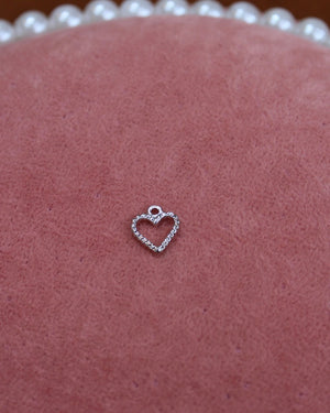 Silver Crystal Heart Charm Silver Crystal Heart Charm