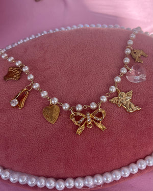 Bow Queen Vintage Charm Necklace Bow Queen Vintage Charm Necklace
