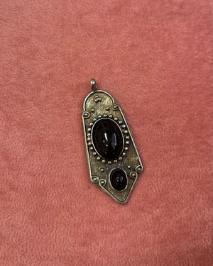 Black Stone & Dark Silver Charm Black Stone & Dark Silver Charm