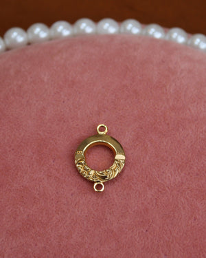 Gold Circle Half Textured Charm Gold Circle Half Textured Charm