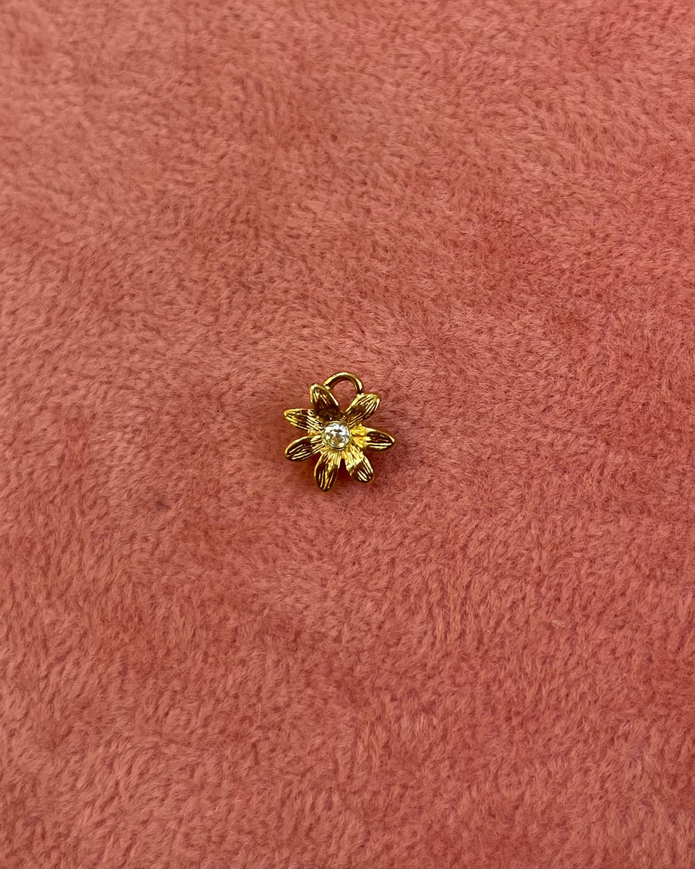 Small Gold Flower Crystal Charm