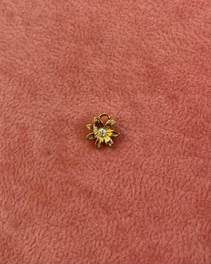 Small Gold Flower Crystal Charm Small Gold Flower Crystal Charm