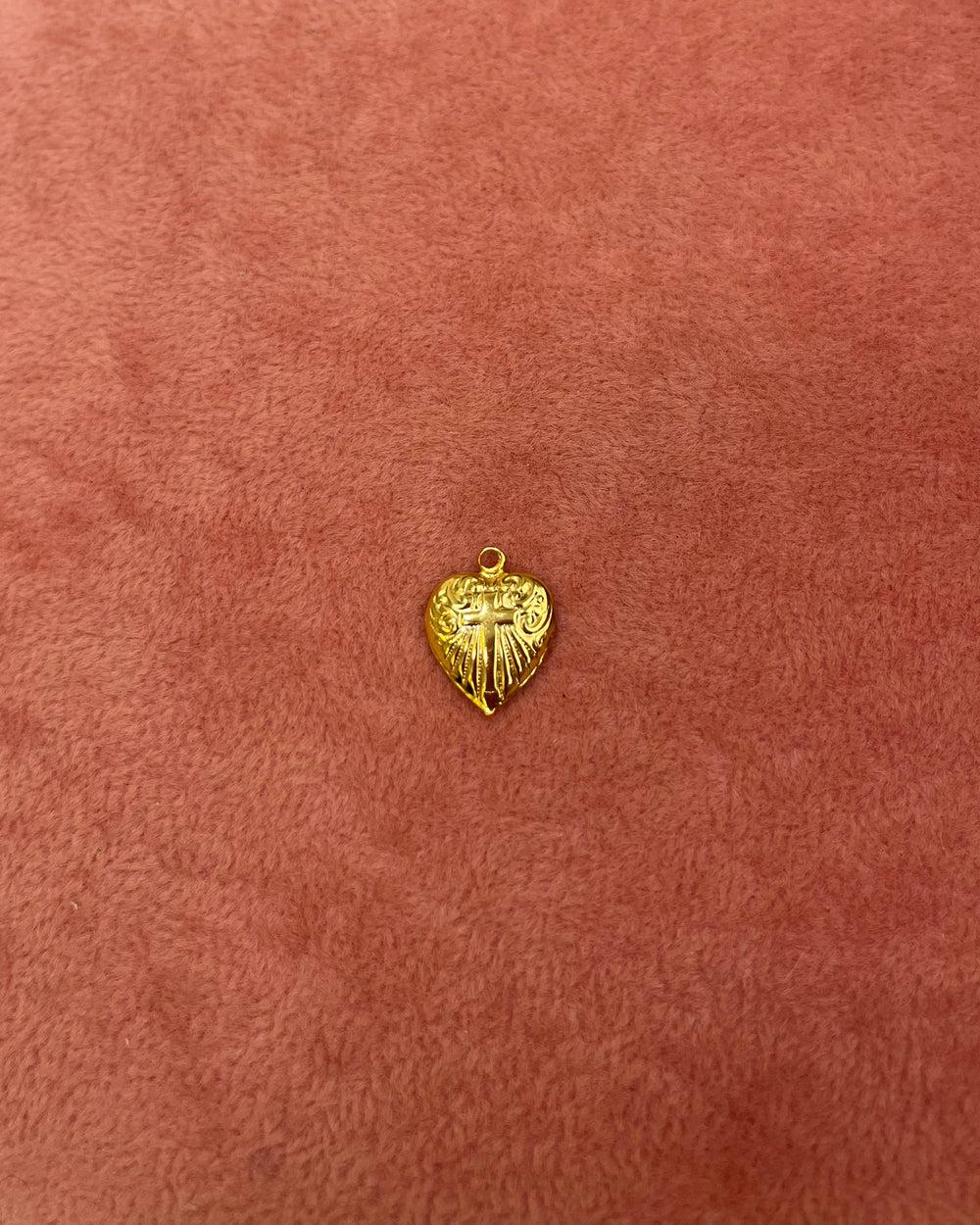 Gold Heart Cross Charm