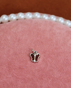 Garnet Silver Butterfly Charm Garnet Silver Butterfly Charm