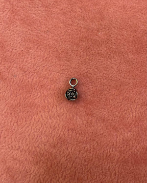 Small Rose Dark Silver Charm Small Rose Dark Silver Charm