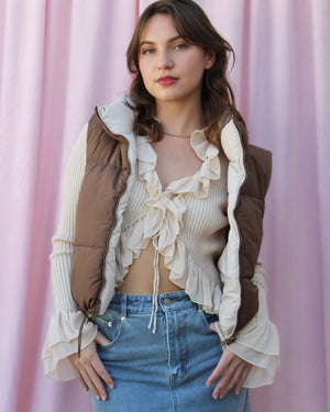 COCOA REVERSIBLE PUFFER VEST COCOA REVERSIBLE PUFFER VEST