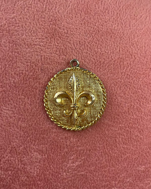 Fleur-de-lis Gold Circle Charm Fleur-de-lis Gold Circle Charm