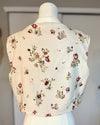 HAND-SEWN VINTAGE FLORAL CROPPED VEST WITH BOWS
