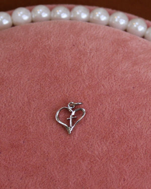 Heart With A Cross Silver Charm Heart With A Cross Silver Charm