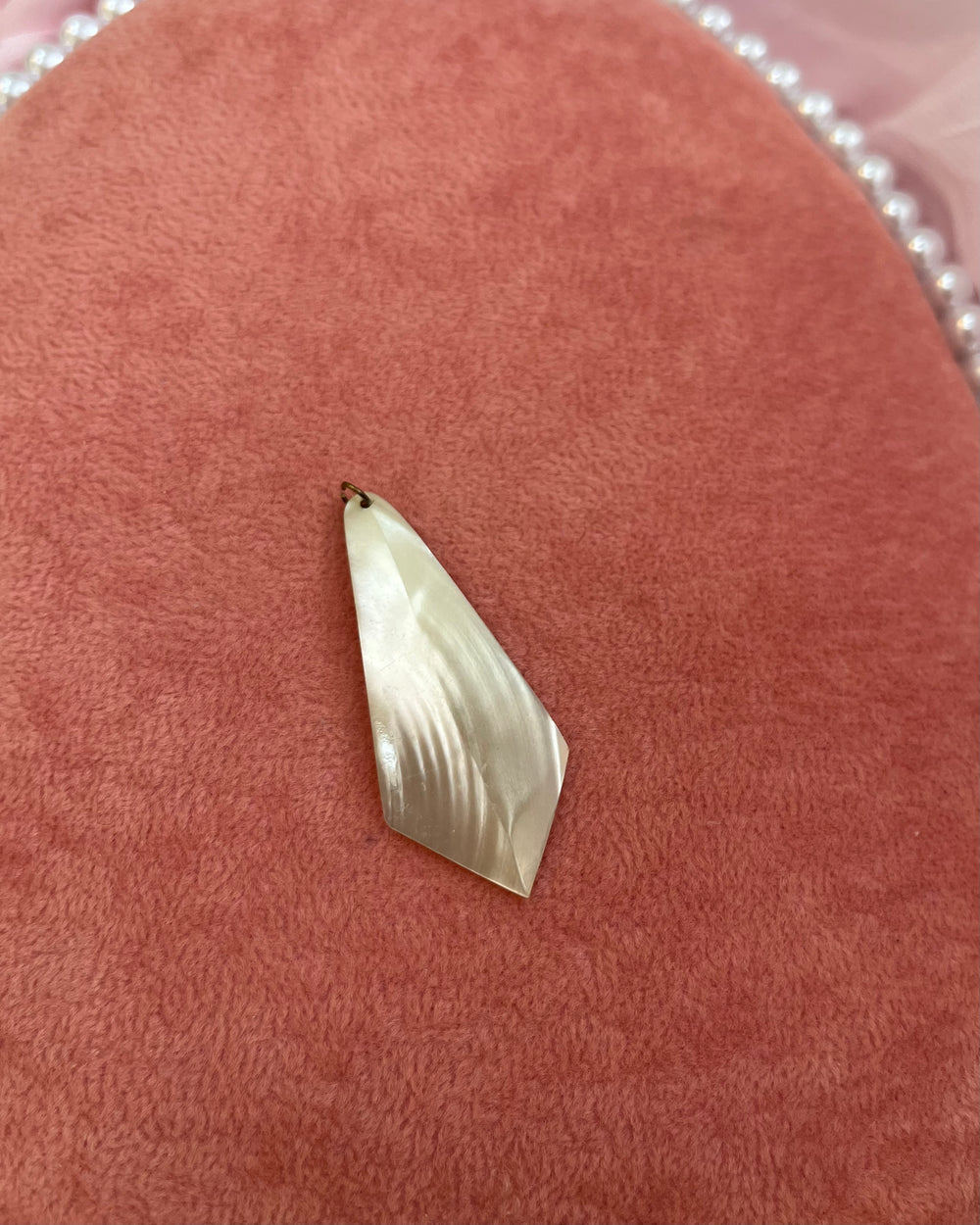 White Triangle Stone Charm