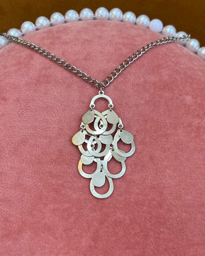 Silver Dangle Ovals Necklace Silver Dangle Ovals Necklace