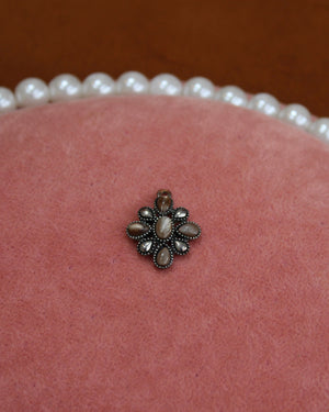 Brown Stone Flower Cross Charm Brown Stone Flower Cross Charm