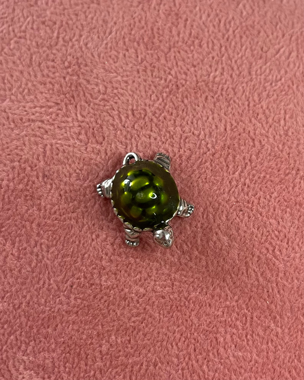 Green Turtle Silver Charm