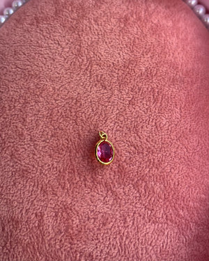 Pink Oval Gold Charm Pink Oval Gold Charm