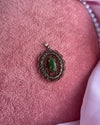 Green Stone Oval Charm