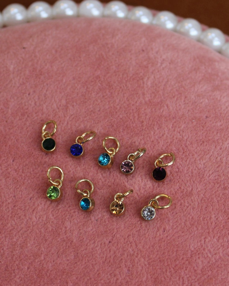 Small Gold Colorful Crystal Charms
