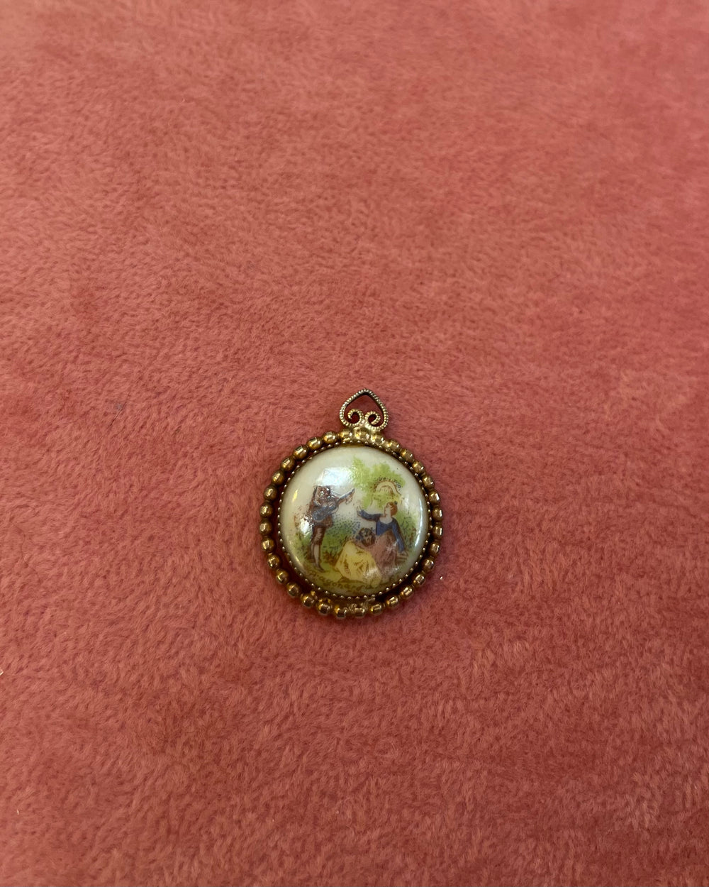 Woman & Man Circle Cameo Charm