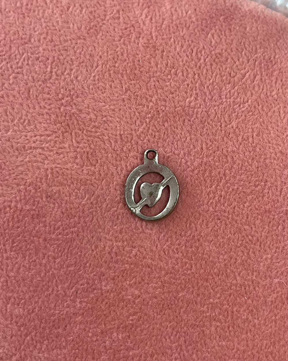 Heart Circle Silver Charm