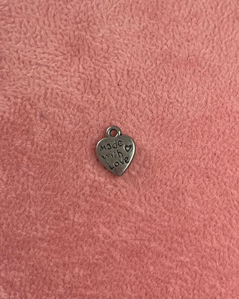 Made With Love Heart Silver Charm