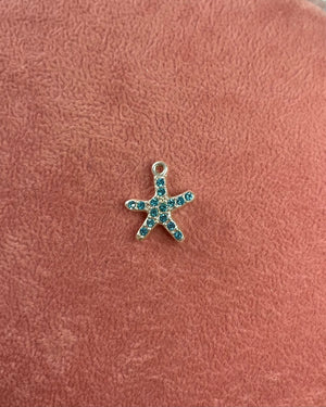 Turquoise Gems Starfish Silver Charm Turquoise Gems Starfish Silver Charm