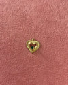 Green Crystal Gold Heart Charm