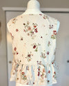 HAND-SEWN VINTAGE FLORAL PEPLUM TOP WITH BOWS
