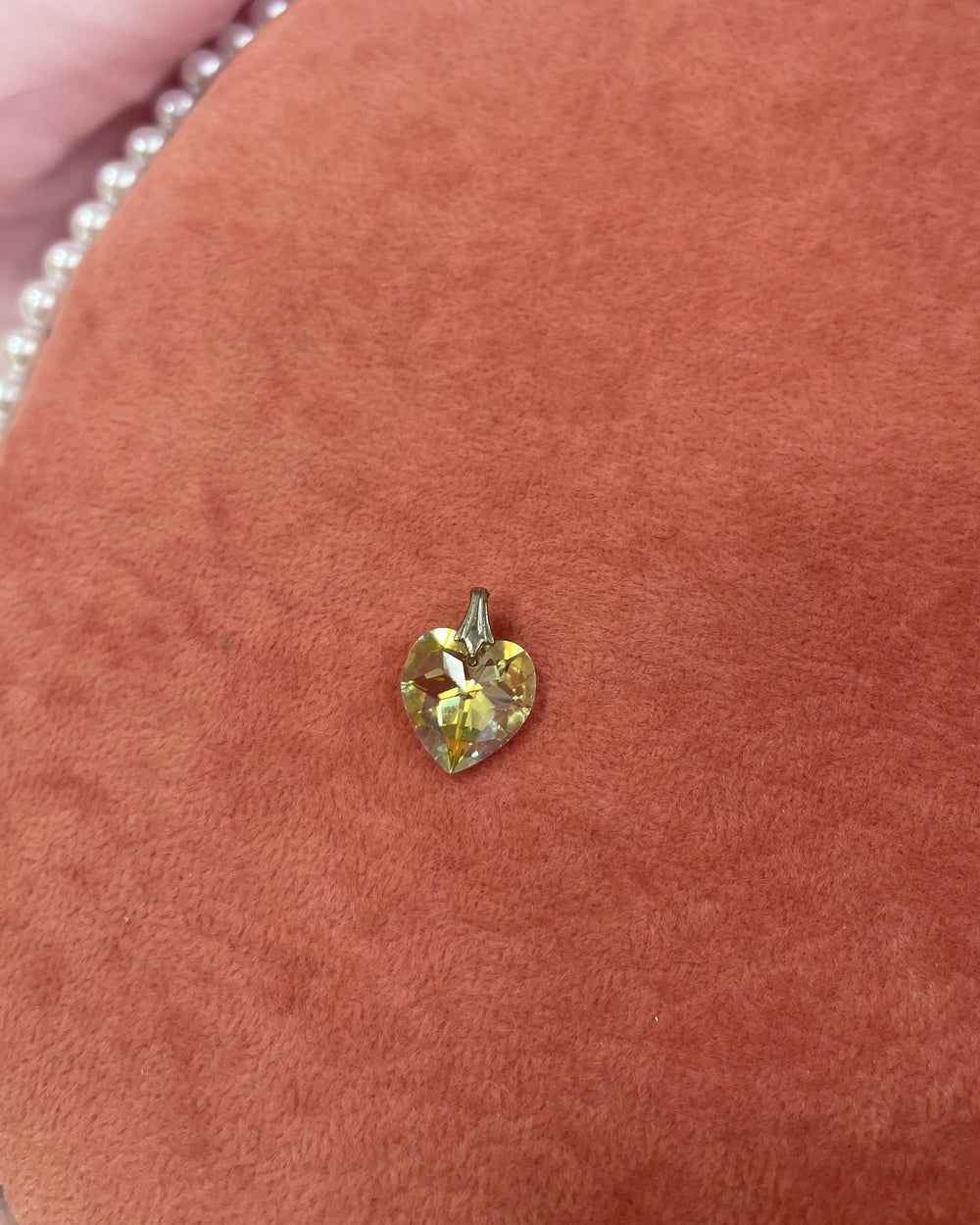 Crystal Iridescent Heart Charm
