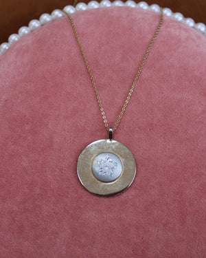 Flower Gold & Silver Pendant Necklace Flower Gold & Silver Pendant Necklace