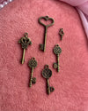 Small To Medium Antique Gold Key Charms